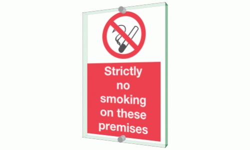 Strictly no smoking on these premises Sign 