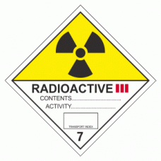 Class 7 Radioactive 7 III (7.3) - 250 labels per roll