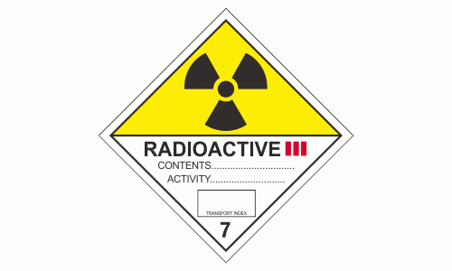 Class 7 Radioactive 7 III (7.3) - 250 labels per roll