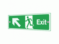 Exit left diagonal up Sign - Clearvie...