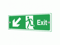 Exit left diagonal down Sign - Clearv...