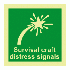 IMO - Survival Craft Distress Signals Photoluminescent Sign