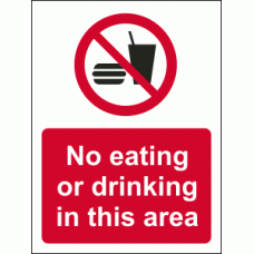No eating or drinking in this area sign