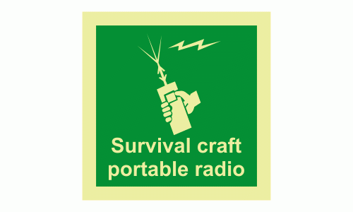Survival Craft Portable Radio Photoluminescent IMO Safety Sign
