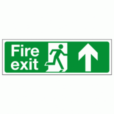 Fire exit arrow ahead sign