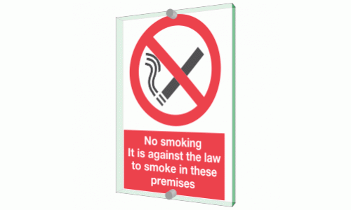 No smoking. It is against the law to smoke in these premises sign