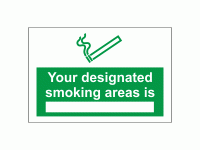 Your designated smoking areas is Sign