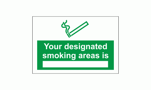 Your designated smoking areas is Sign