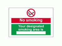 No smoking Your designated smoking ar...
