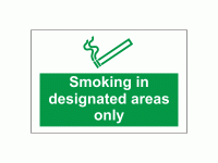 Smoking in designated areas only Sign