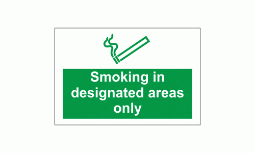 Smoking in designated areas only Sign