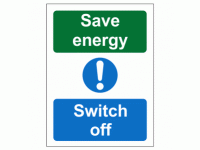 Save Energy Switch Off Sign