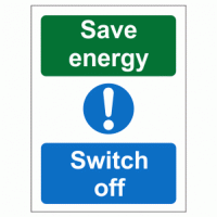 Save Energy Switch Off Sign