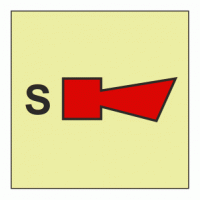 IMO - Fire Control Symbols Sprinkler Horn Photoluminescent Sign IMO 6046