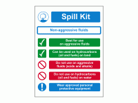 Spill Kit Non-aggressive fluids sign