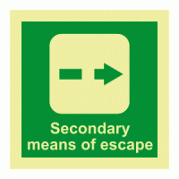 Secondary Means Of Escape Photoluminescent IMO Safety Sign