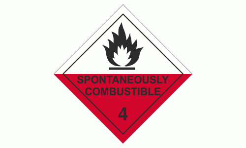 Class 4 Spontaneously Combustible 4.2 - 250 labels per roll