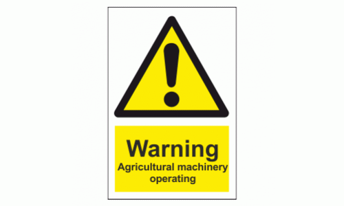 Warning Agricultural machinery operating sign