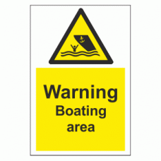 Warning Boating area sign