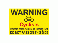 Warning Cyclists Beware When Vehicle ...