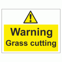 Caution grass cutting