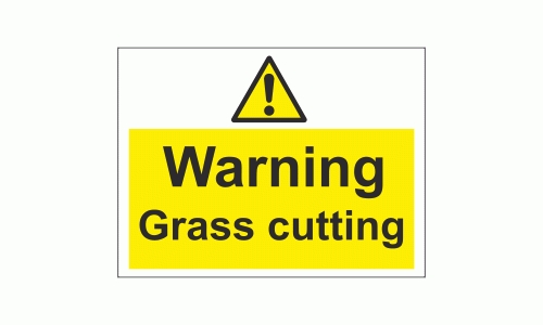 Caution grass cutting