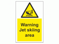 Warning Jet skiing area sign