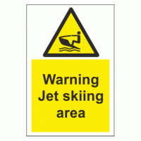 Warning Jet skiing area sign