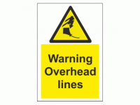 Warning Overhead lines sign