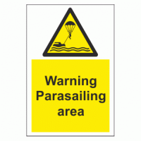Warning Parasailing area sign
