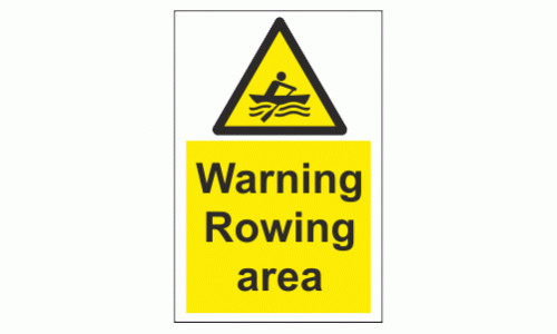 Warning Rowing area sign