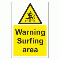 Warning Surfing area sign