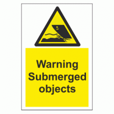 Warning submerged objects sign