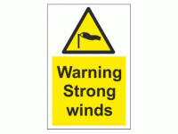 Warning Strong winds sign