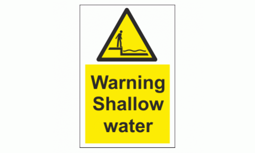 Warning Shallow water sign
