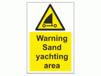 Warning Sand yachting area sign