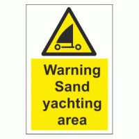 Warning Sand yachting area sign