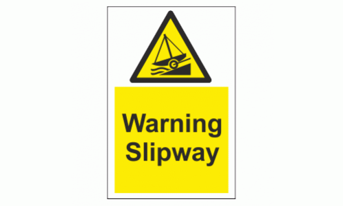 Warning slipway sign