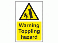 Warning Toppling Hazard sign