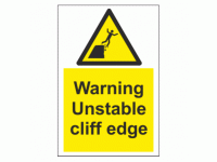 Warning Unstable cliff edge sign