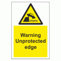 Warning Unprotected edge sign