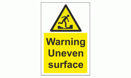 Warning uneven surface 