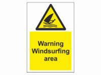 Warning Windsurfing area sign