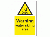 Warning Water skiing area sign