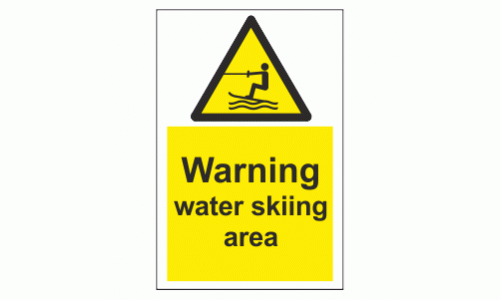 Warning Water skiing area sign