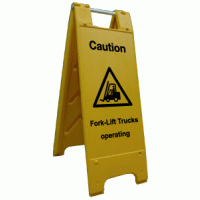 Fork-Lift trucks operating sign stand