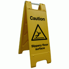 Caution slippery floor surface sign stand