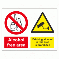 Alcohol Free Area Drinking Alcohol In This Area Is Prohibited sign