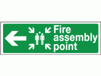 Fire assembly point arrow left sign