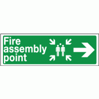 Fire assembly point arrow right sign